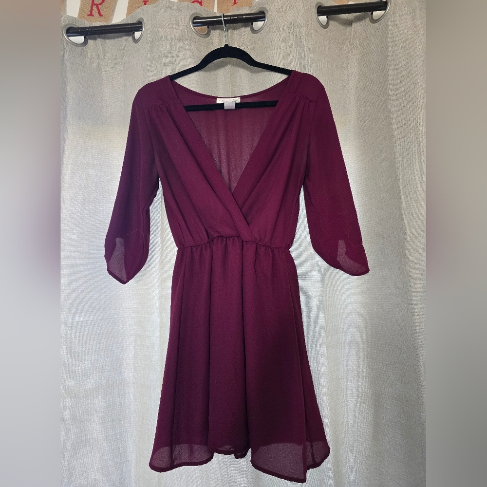 Elegant Burgundy Dress